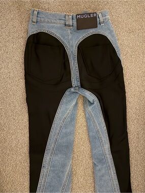 Mugler Two-Tone Skinny Jeans